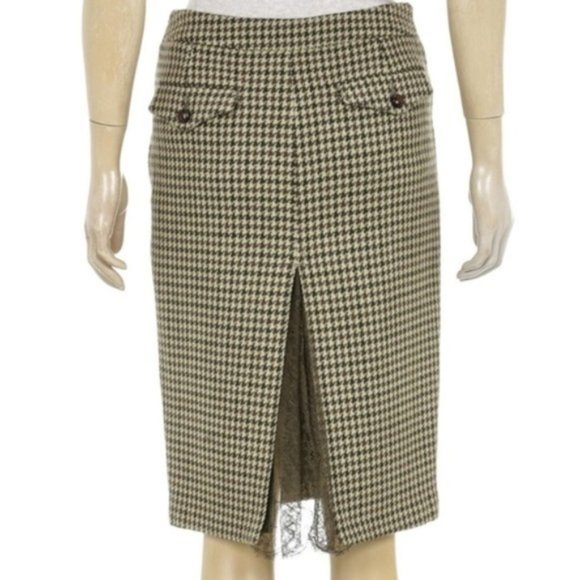RED Valentino Houndstooth Wool Pencil Skirt S - Picture 2 of 8